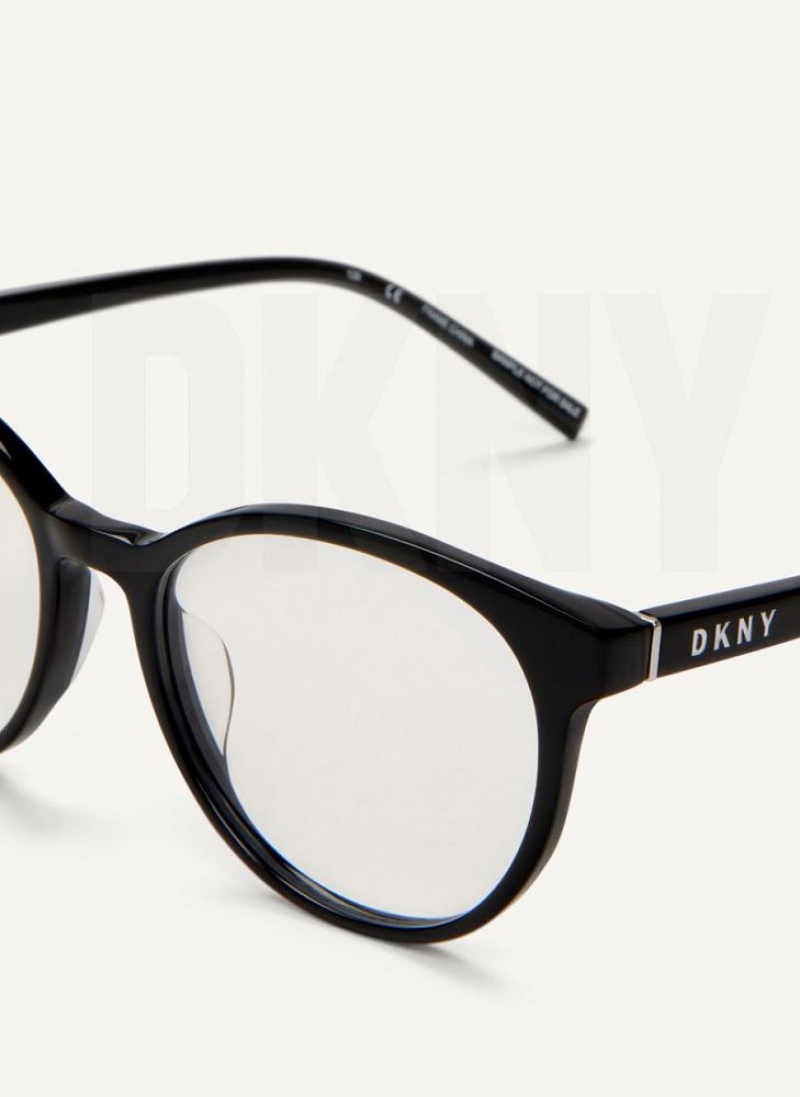 Black DKNY Round Women's Glasses | USA-D1254