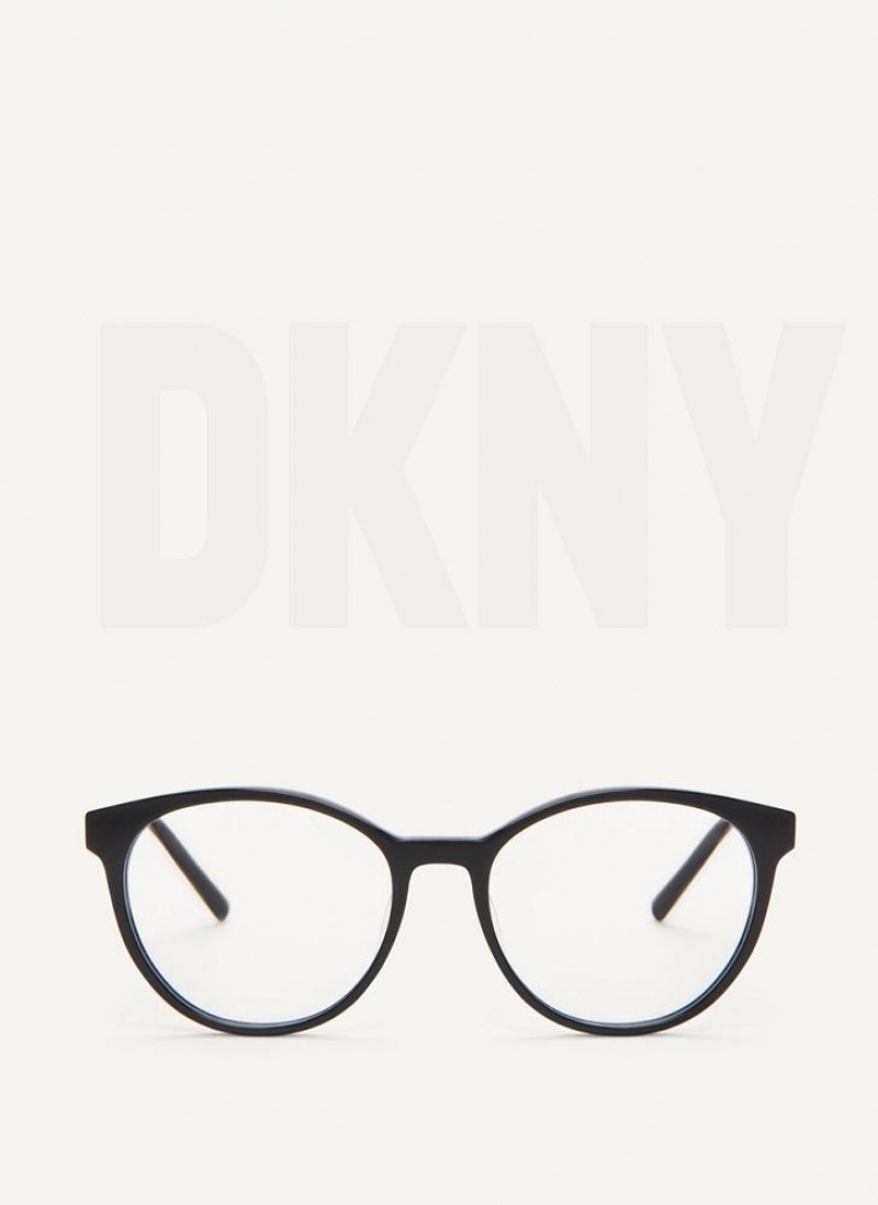 Black DKNY Round Women\'s Glasses | USA-D1254