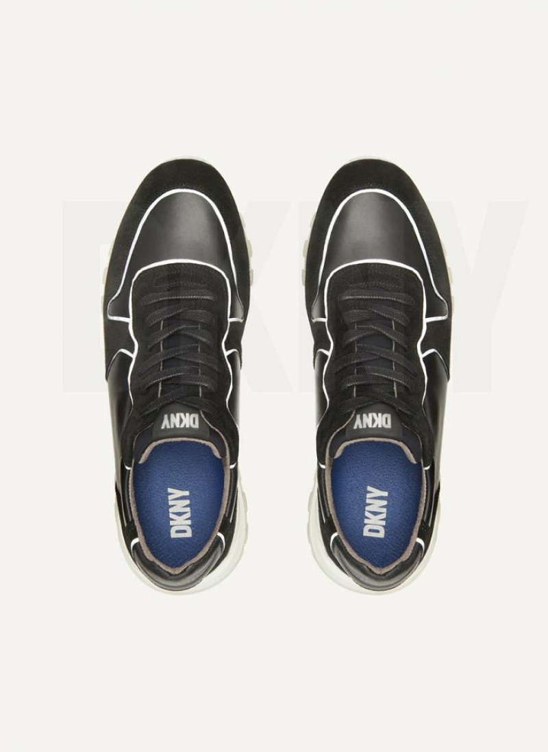 Black DKNY Runner Men's Sneakers | USA-D1107