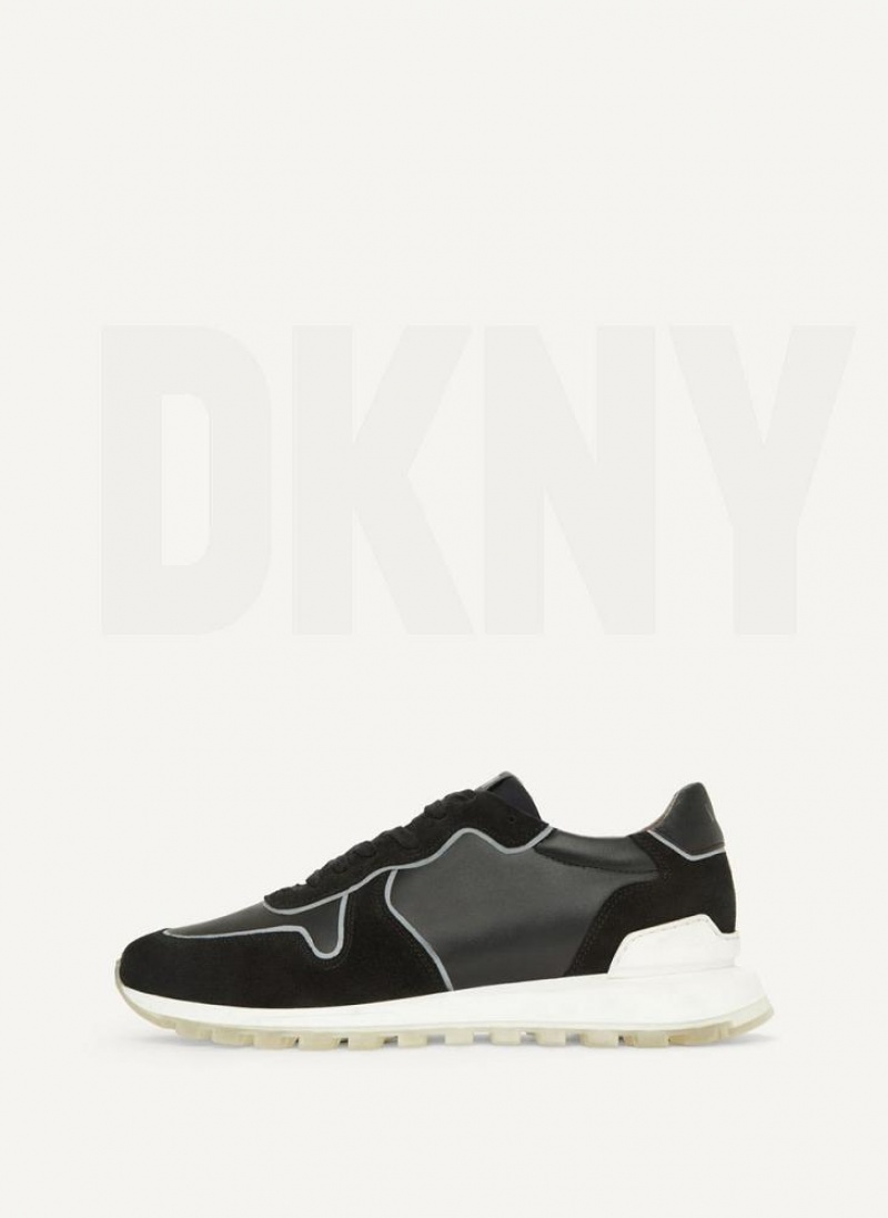 Black DKNY Runner Men\'s Sneakers | USA-D1107