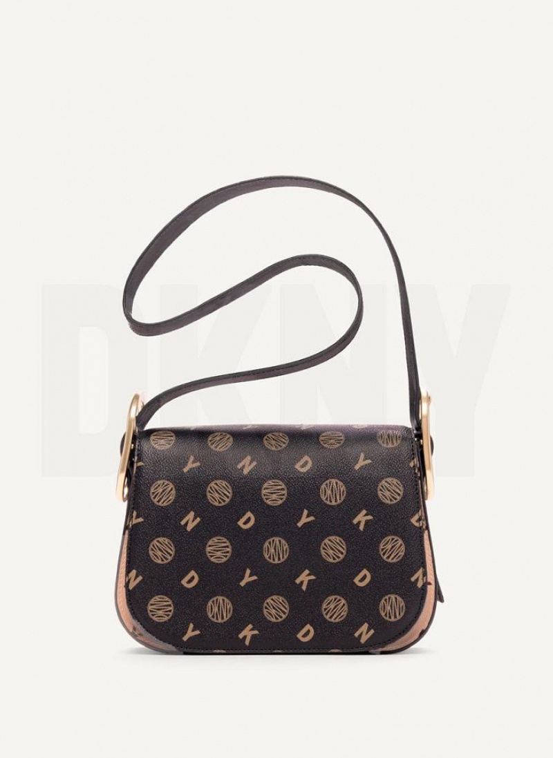 Black DKNY Saddle Bags Crossbody Bags | USA-D1178