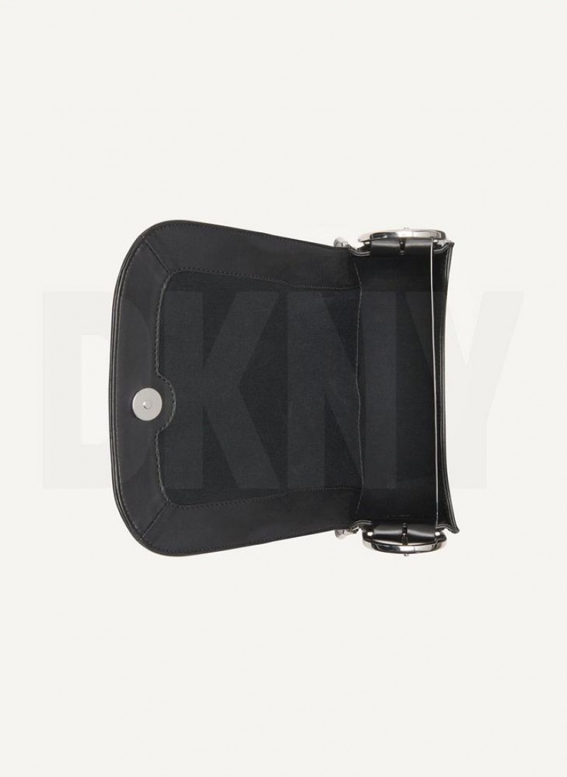 Black DKNY Saddle Bags Shoulder Bags | USA-D0129