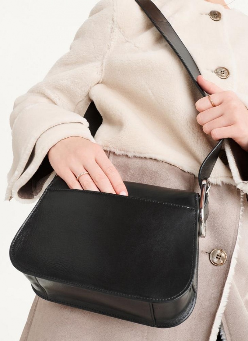 Black DKNY Saddle Bags Shoulder Bags | USA-D0129