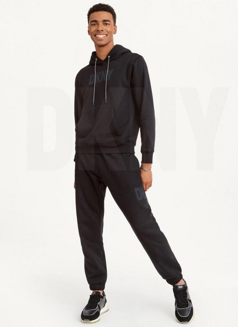 Black DKNY Shadow Logo Men's Joggers | USA-D0366
