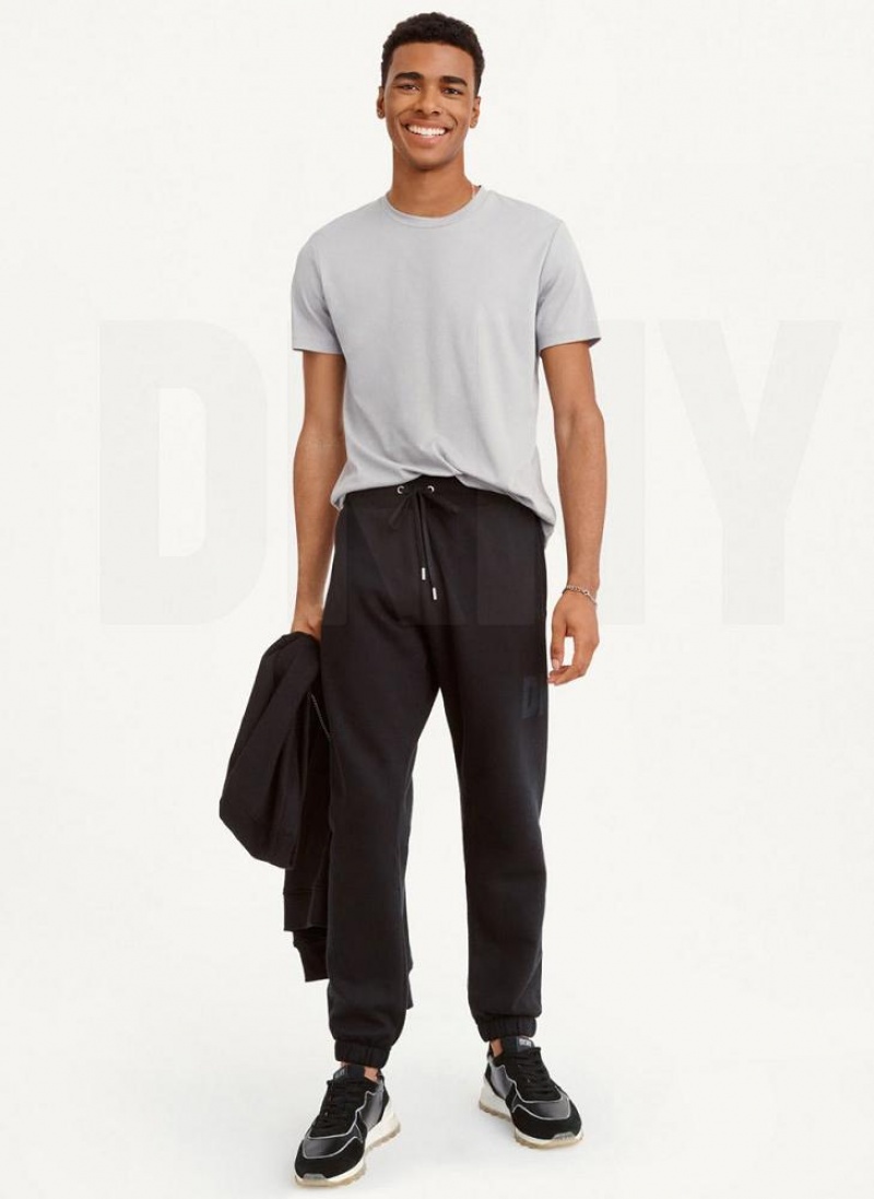 Black DKNY Shadow Logo Men's Joggers | USA-D0366