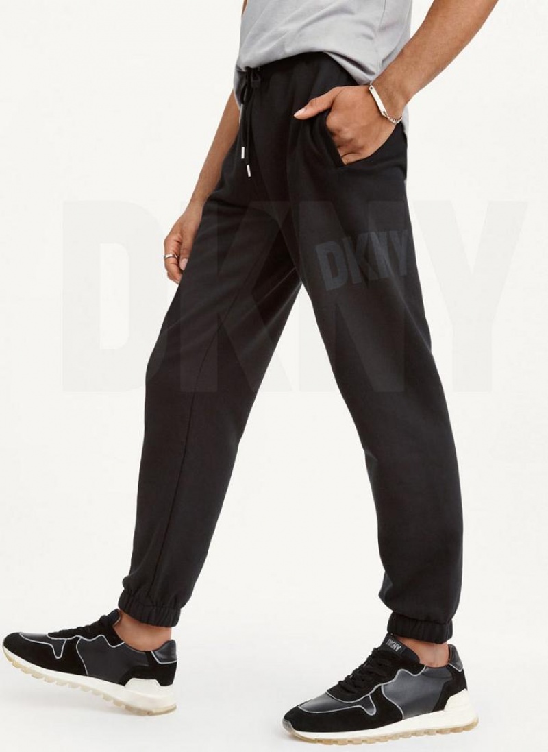 Black DKNY Shadow Logo Men's Joggers | USA-D0366