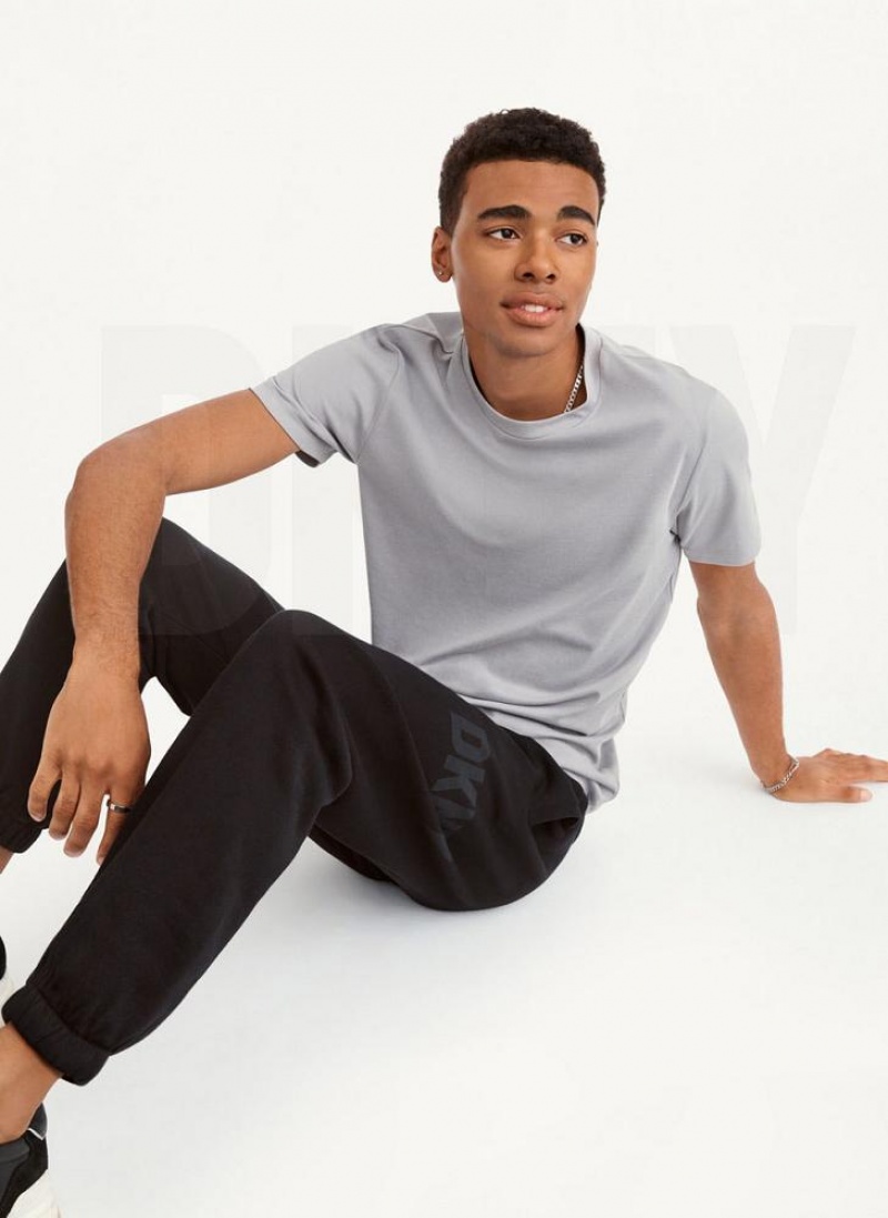 Black DKNY Shadow Logo Men\'s Joggers | USA-D0366