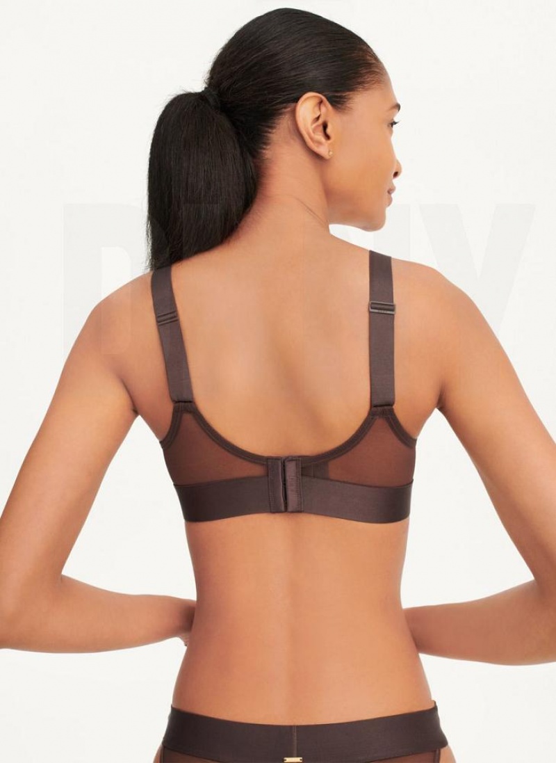 Black DKNY Sheers Triangle Women's Bralette | USA-D0844
