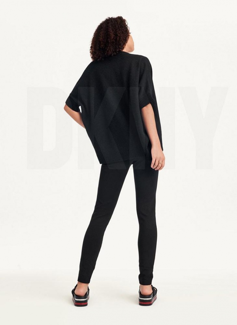 Black DKNY Shrug Short Sleeve Cardigan Women's Sweaters | USA-D1165