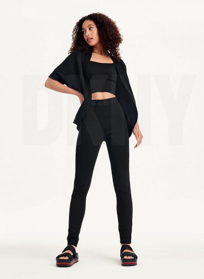 Black DKNY Shrug Short Sleeve Cardigan Women's Sweaters | USA-D1165