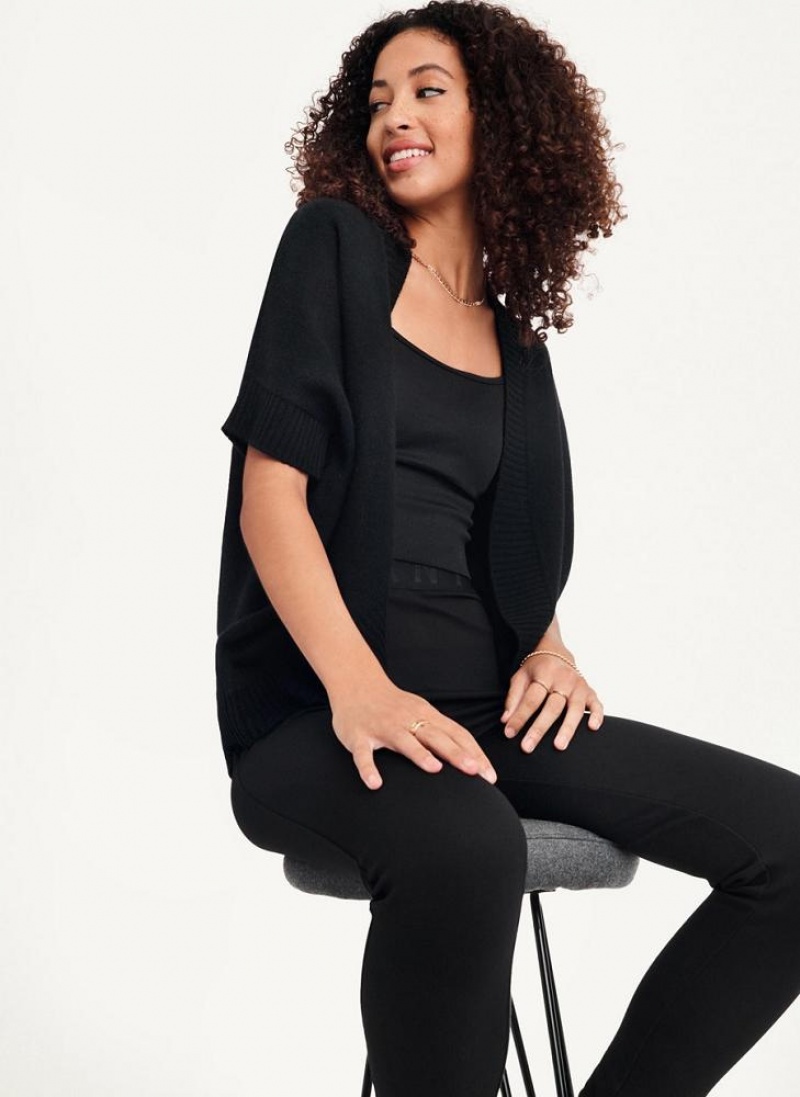 Black DKNY Shrug Short Sleeve Cardigan Women's Sweaters | USA-D1165