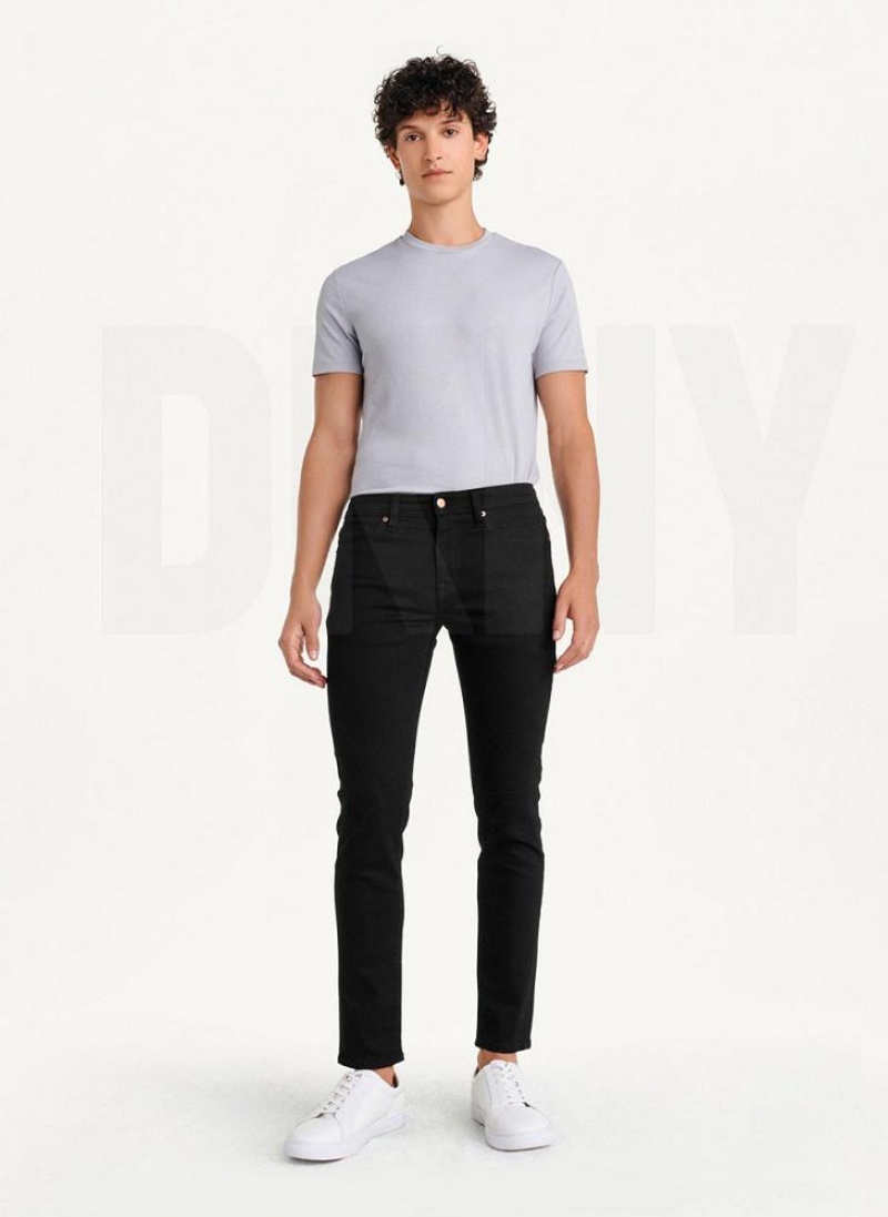 Black DKNY Skinny Black Rinse Denim Men's Jeans | USA-D0546