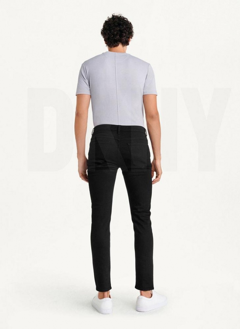 Black DKNY Skinny Black Rinse Denim Men's Jeans | USA-D0546