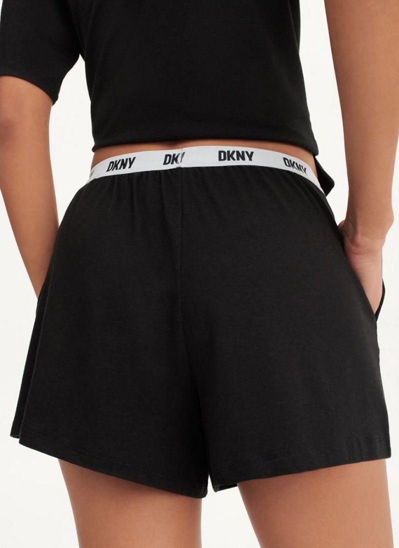 Black DKNY Sleep Boxer Women's Pajamas | USA-D0814
