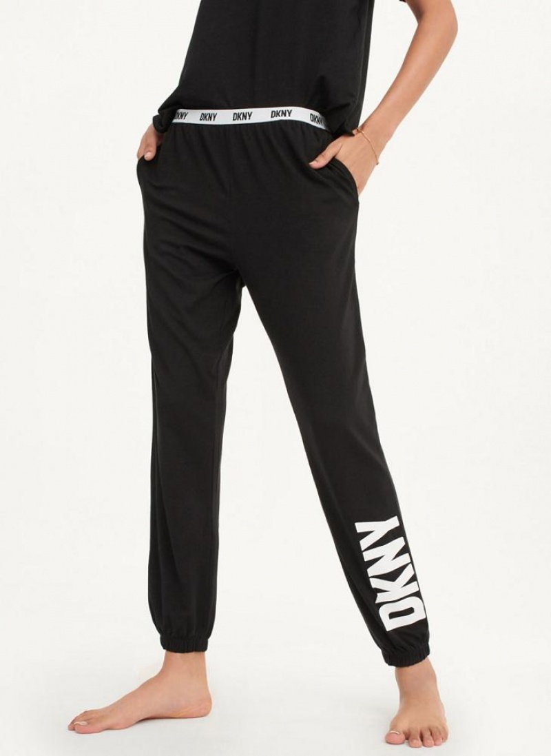 Black DKNY Sleep Jogger Women's Pajamas | USA-D1598