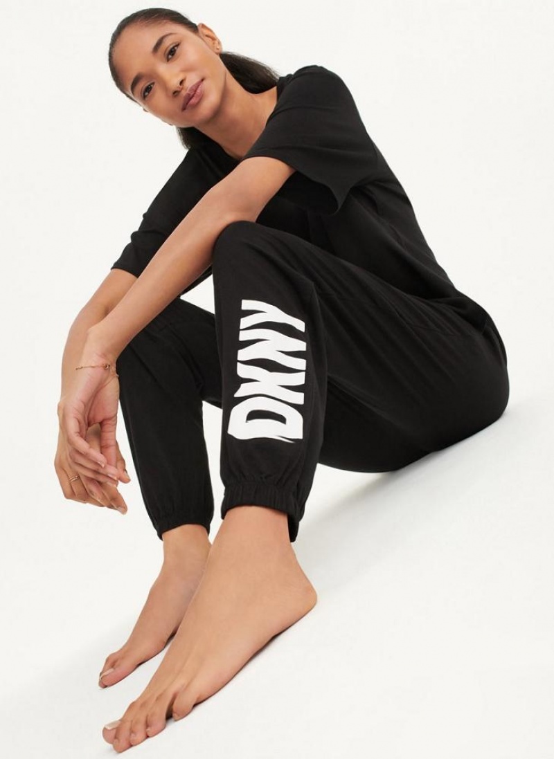 Black DKNY Sleep Jogger Women\'s Pajamas | USA-D1598