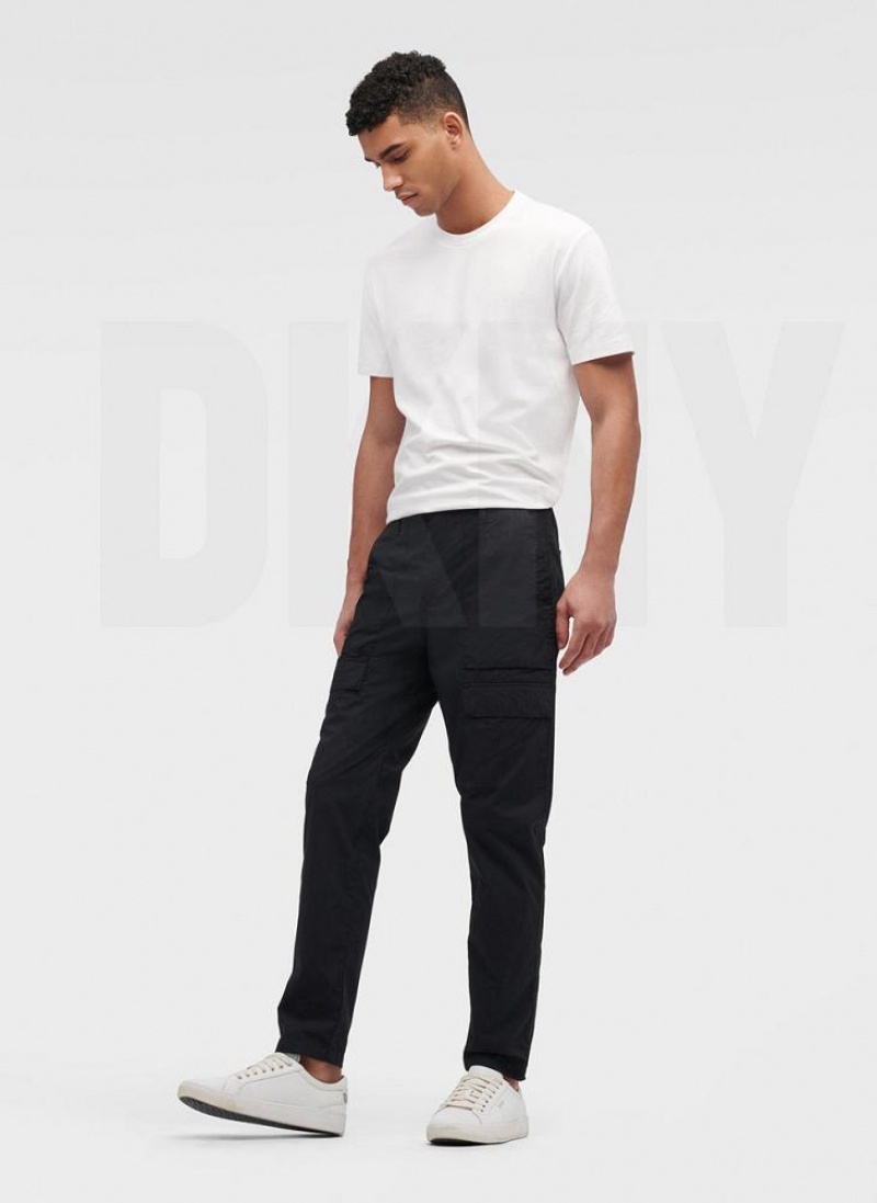 Black DKNY Slim Fit Cargo Men's Pants | USA-D0118