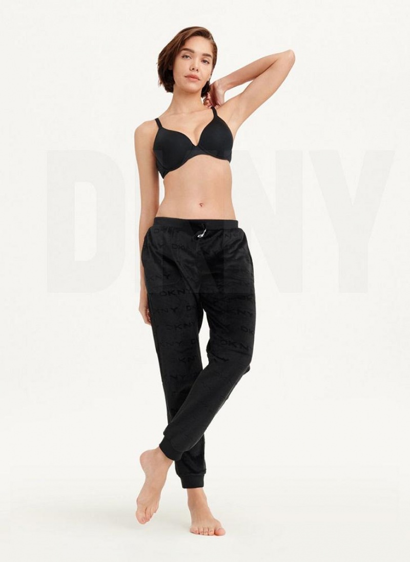 Black DKNY Smooth Essentials T-Shirt Women's Bras | USA-D1020