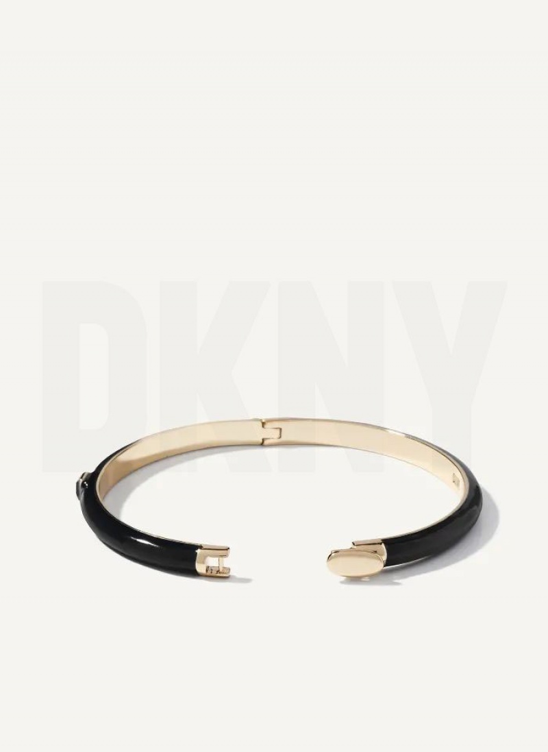 Black DKNY Square Stone Women's Bangle | USA-D0540