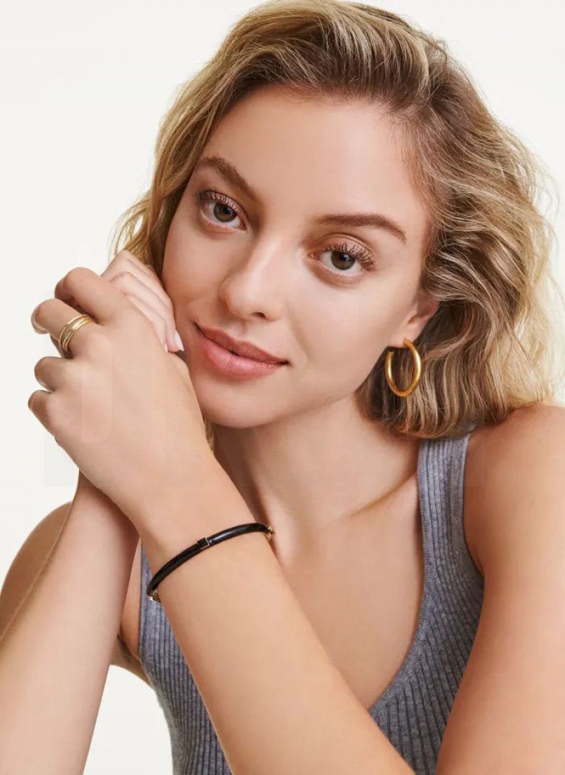 Black DKNY Square Stone Women's Bangle | USA-D0540