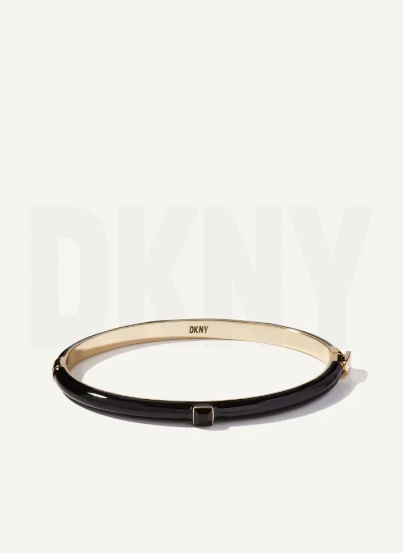 Black DKNY Square Stone Women\'s Bangle | USA-D0540