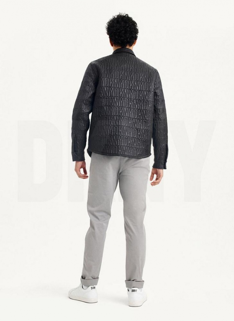 Black DKNY Stitch Jacket Men's Shirts | USA-D1555