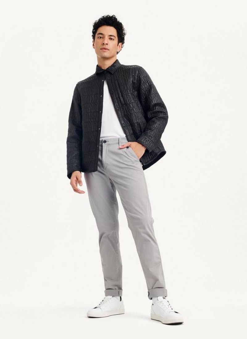 Black DKNY Stitch Jacket Men's Shirts | USA-D1555