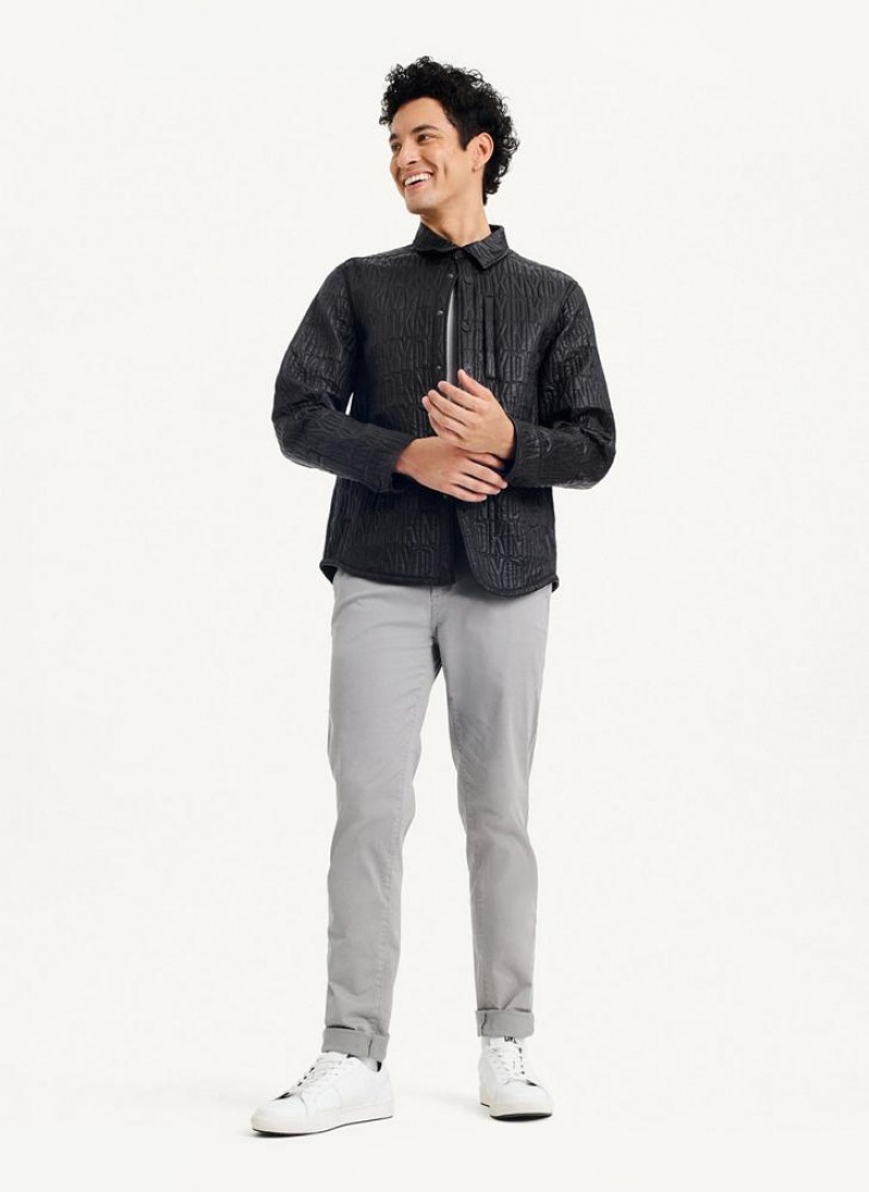 Black DKNY Stitch Jacket Men's Shirts | USA-D1555