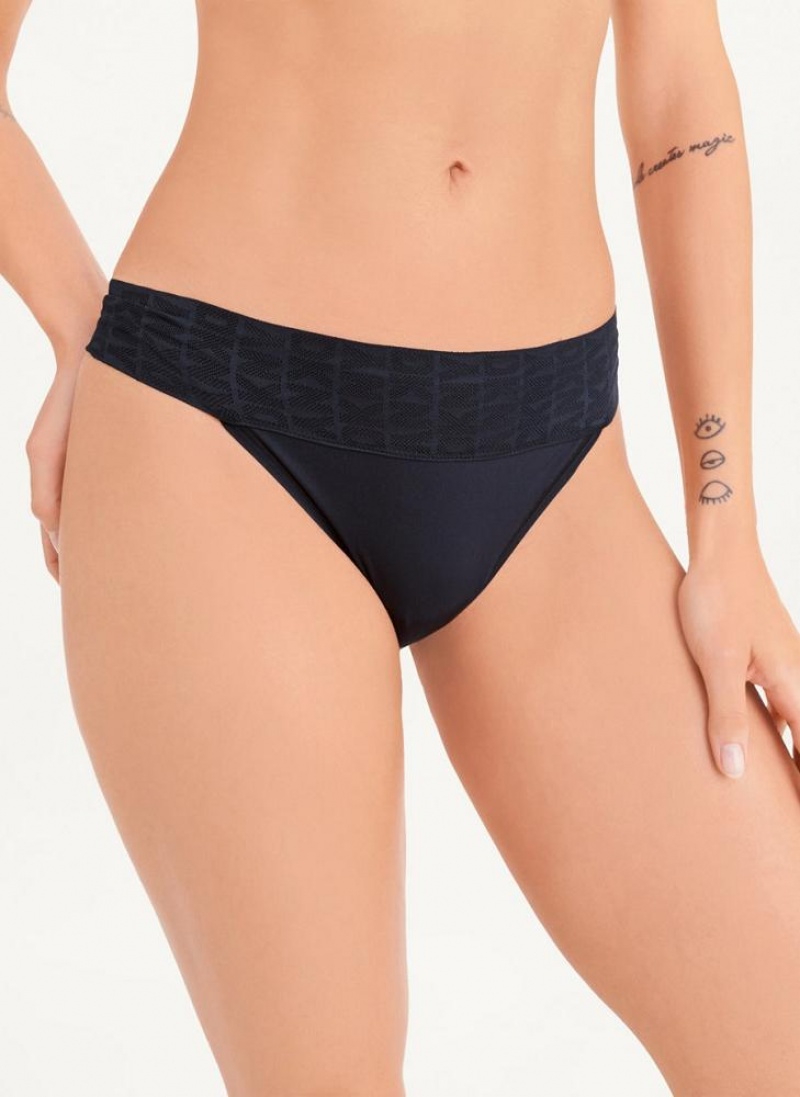 Black DKNY Stretch Women\'s Thong | USA-D0292
