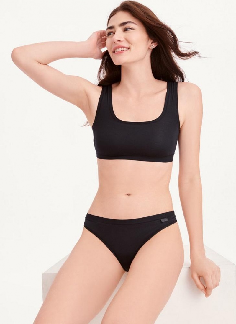 Black DKNY Table Tops Modal Women's Bralette | USA-D0974