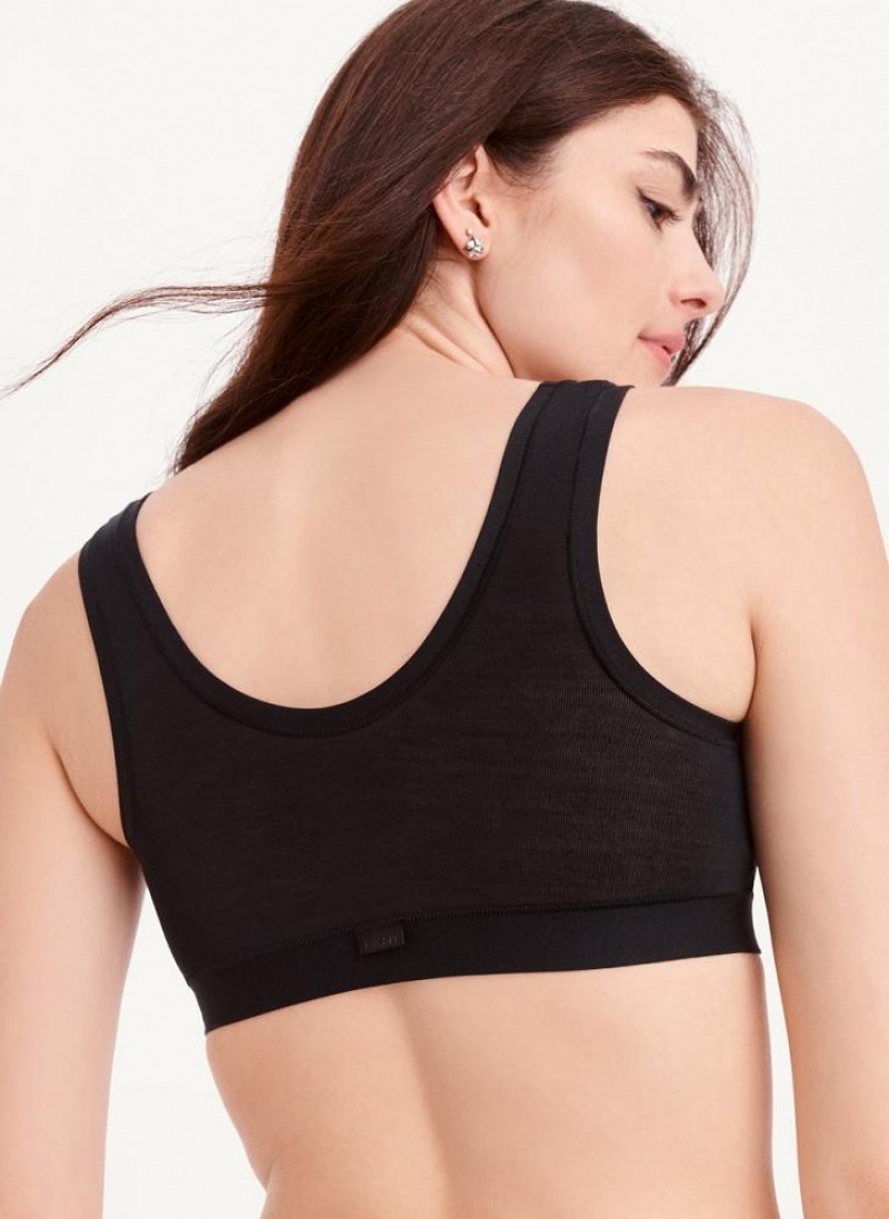 Black DKNY Table Tops Modal Women's Bralette | USA-D0974