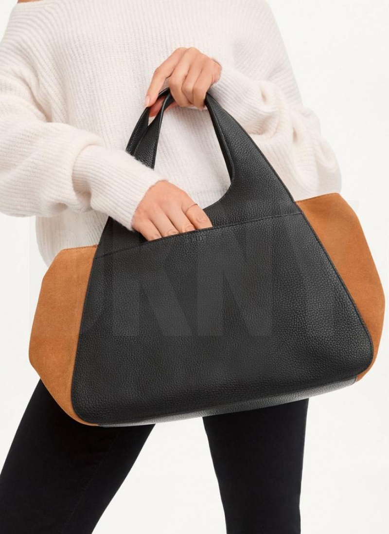 Black DKNY The Medium Effortless Bags Tote Bags | USA-D0831