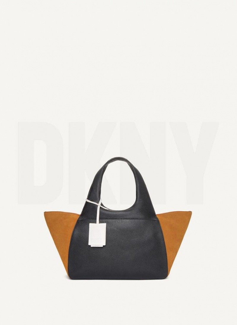 Black DKNY The Medium Effortless Bags Tote Bags | USA-D0831