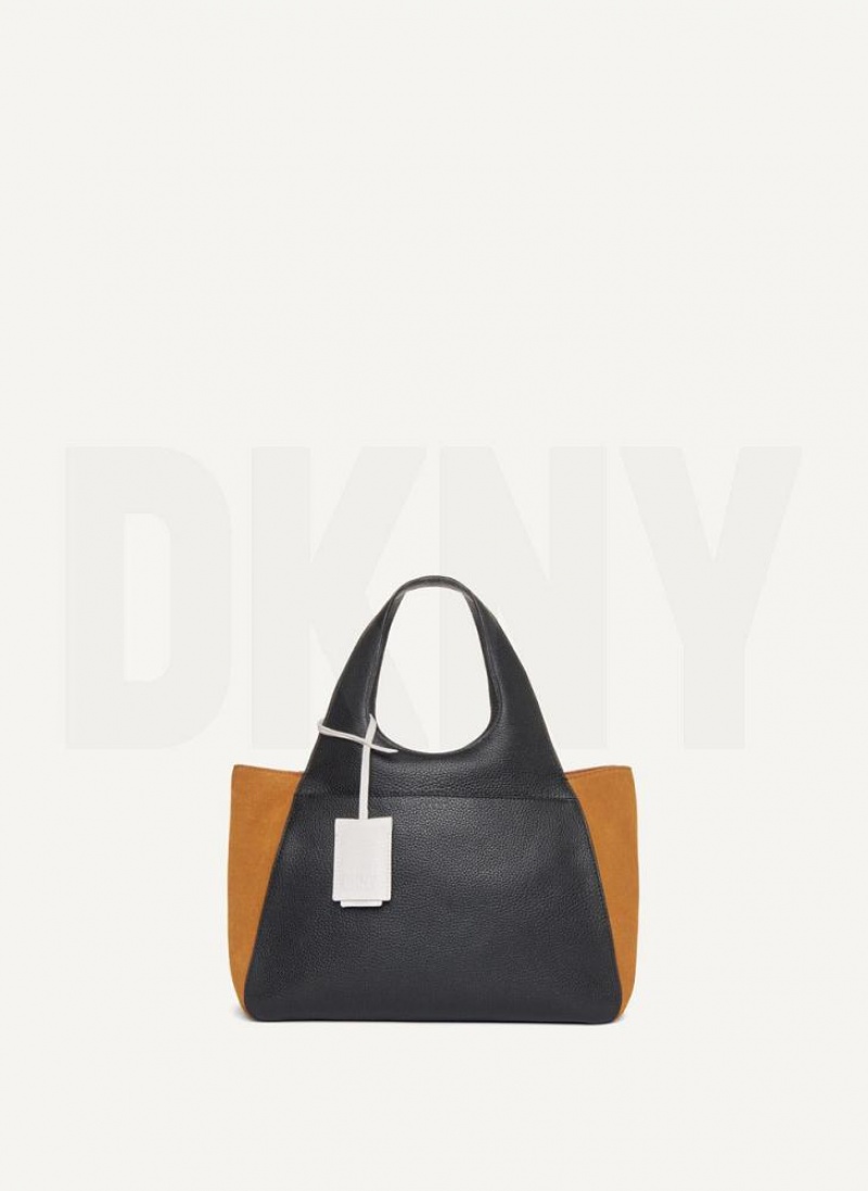 Black DKNY The Medium Effortless Bags Tote Bags | USA-D0831