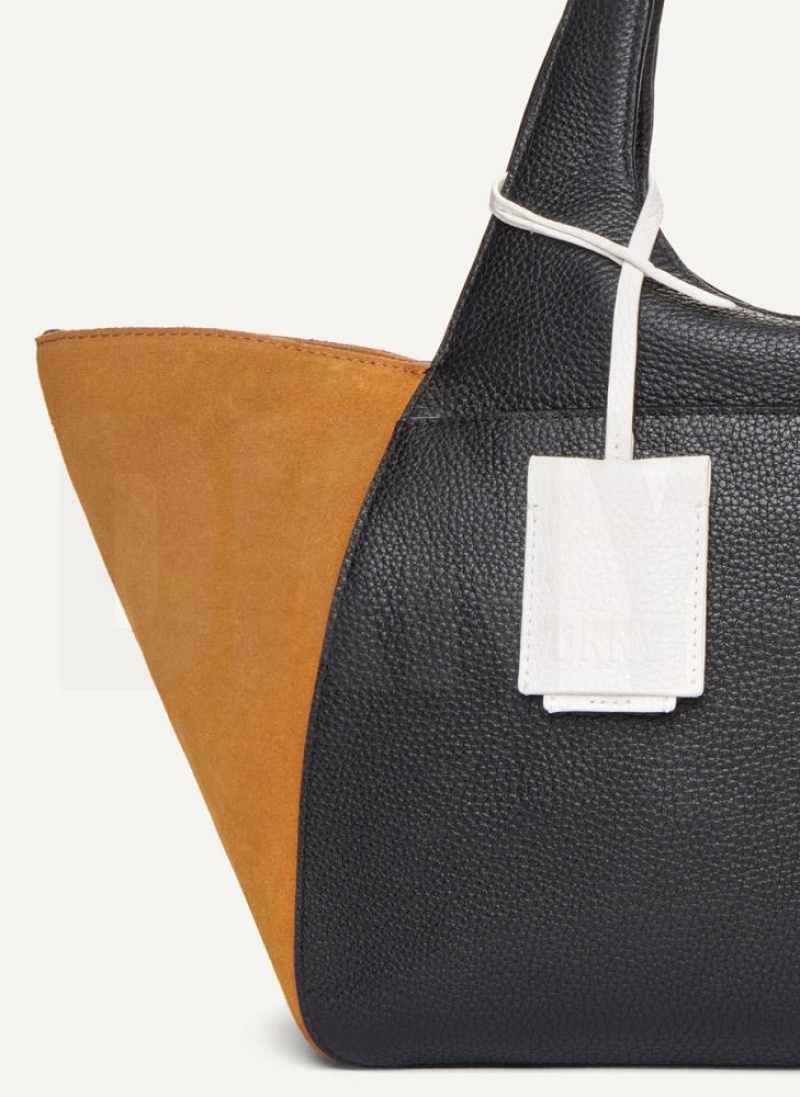 Black DKNY The Medium Effortless Bags Tote Bags | USA-D0831