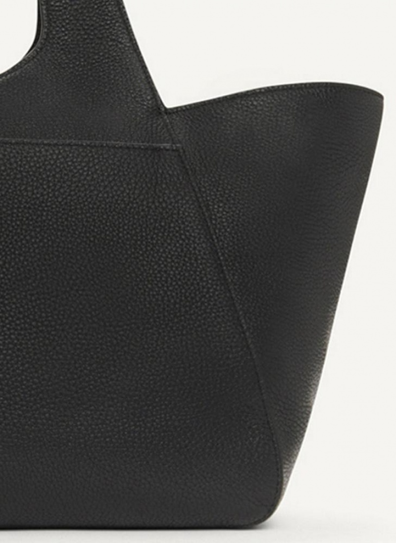 Black DKNY The Medium Effortless Bags Tote Bags | USA-D1368