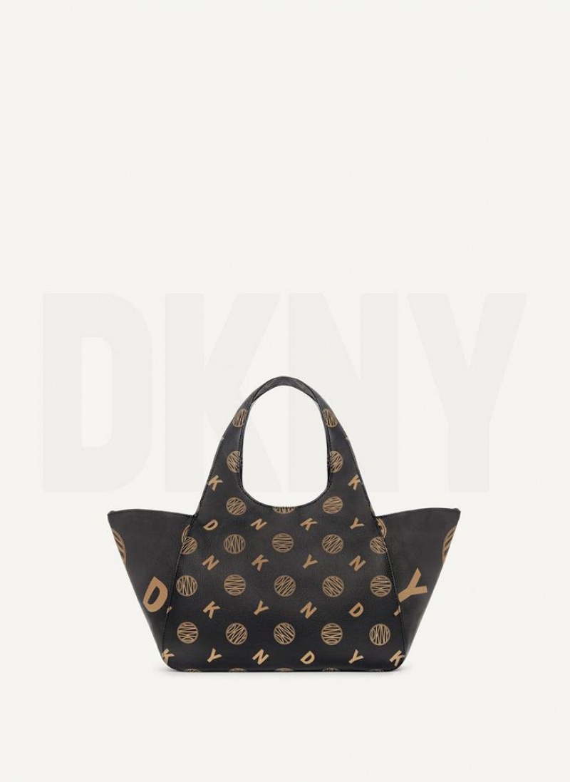 Black DKNY The Medium Logo Effortless Bags Tote Bags | USA-D0584
