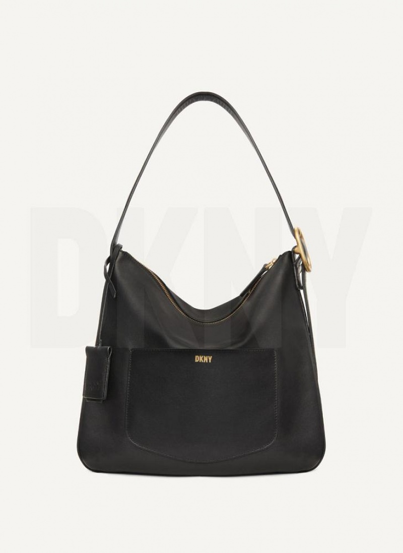 Black DKNY The Medium Optimist Bags Shoulder Bags | USA-D0478