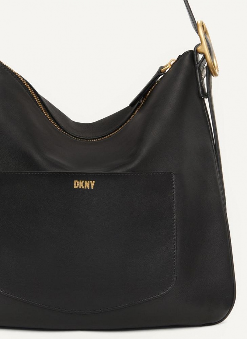 Black DKNY The Medium Optimist Bags Shoulder Bags | USA-D0478