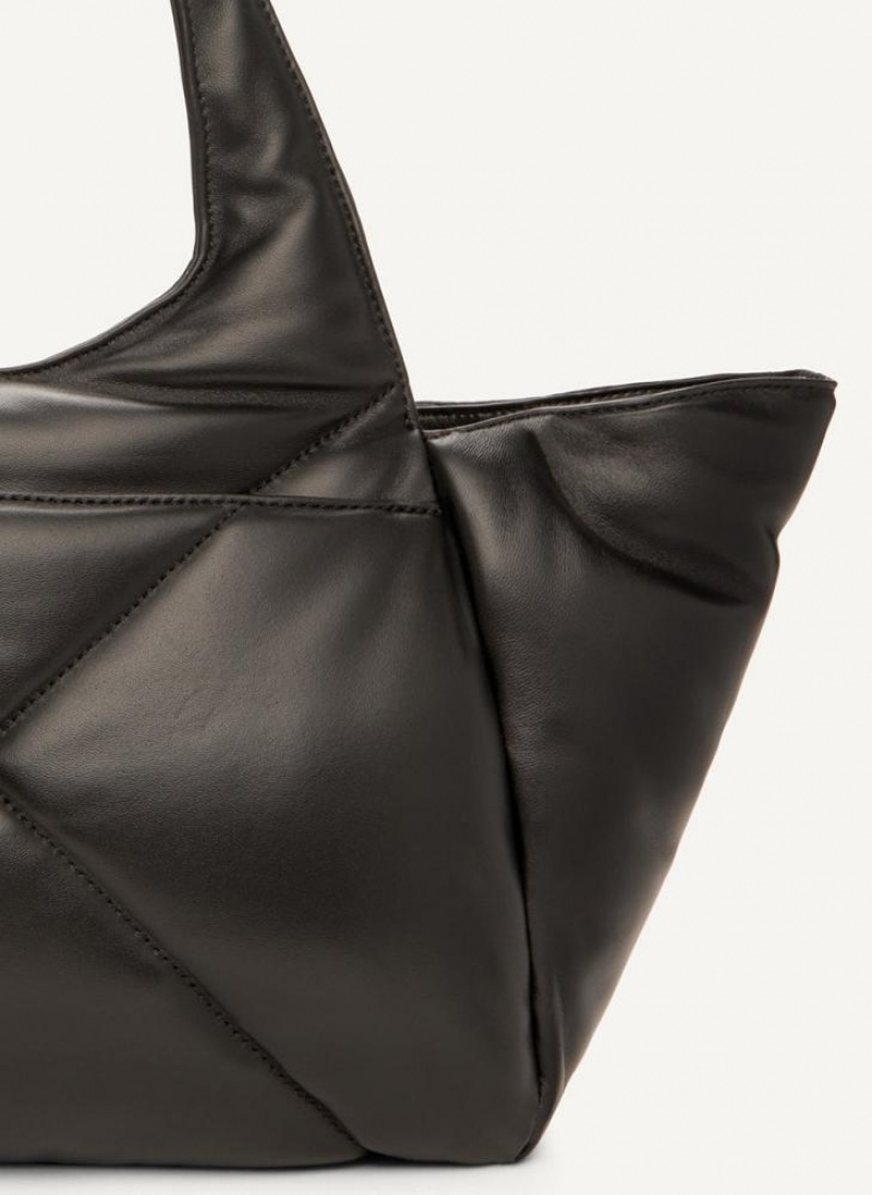 Black DKNY The Medium Quilt Effortless Bags Tote Bags | USA-D0317