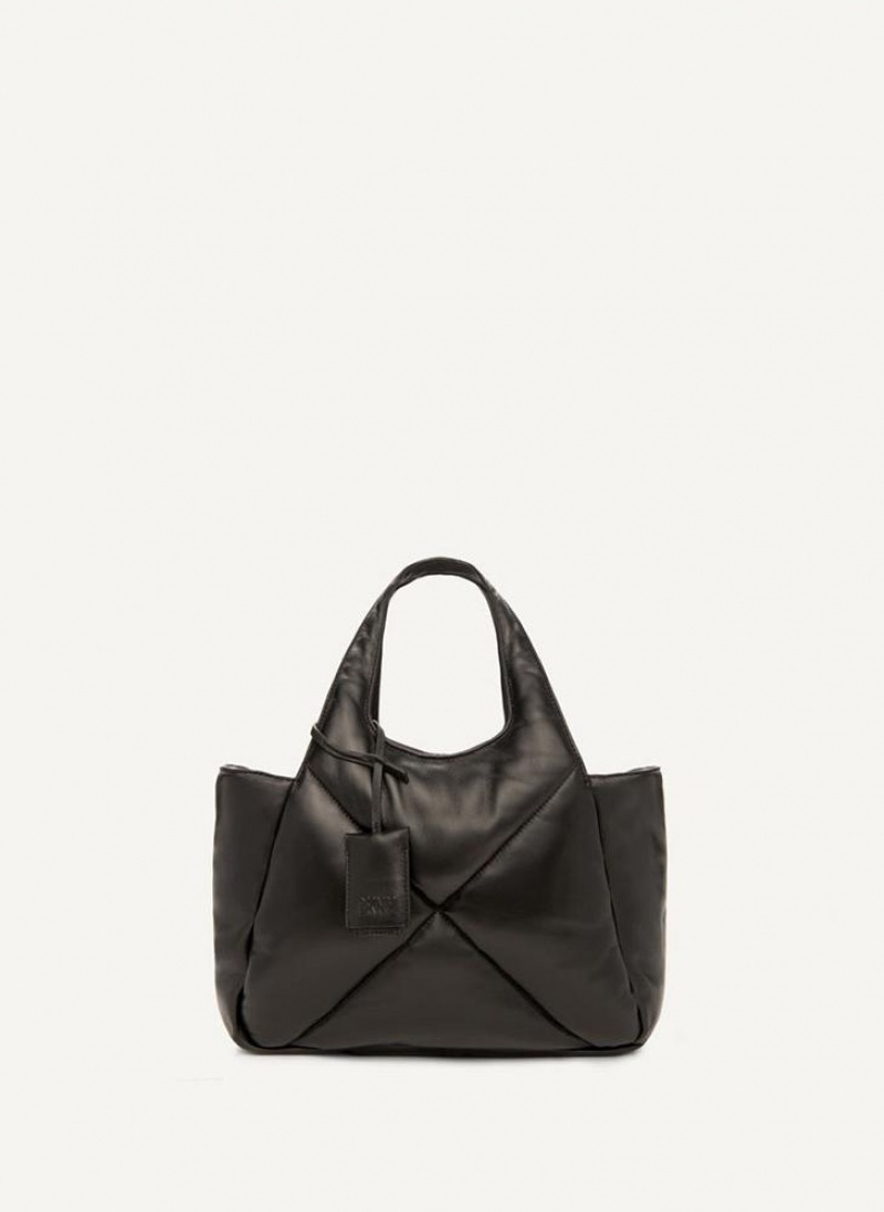 Black DKNY The Medium Quilt Effortless Bags Tote Bags | USA-D0317