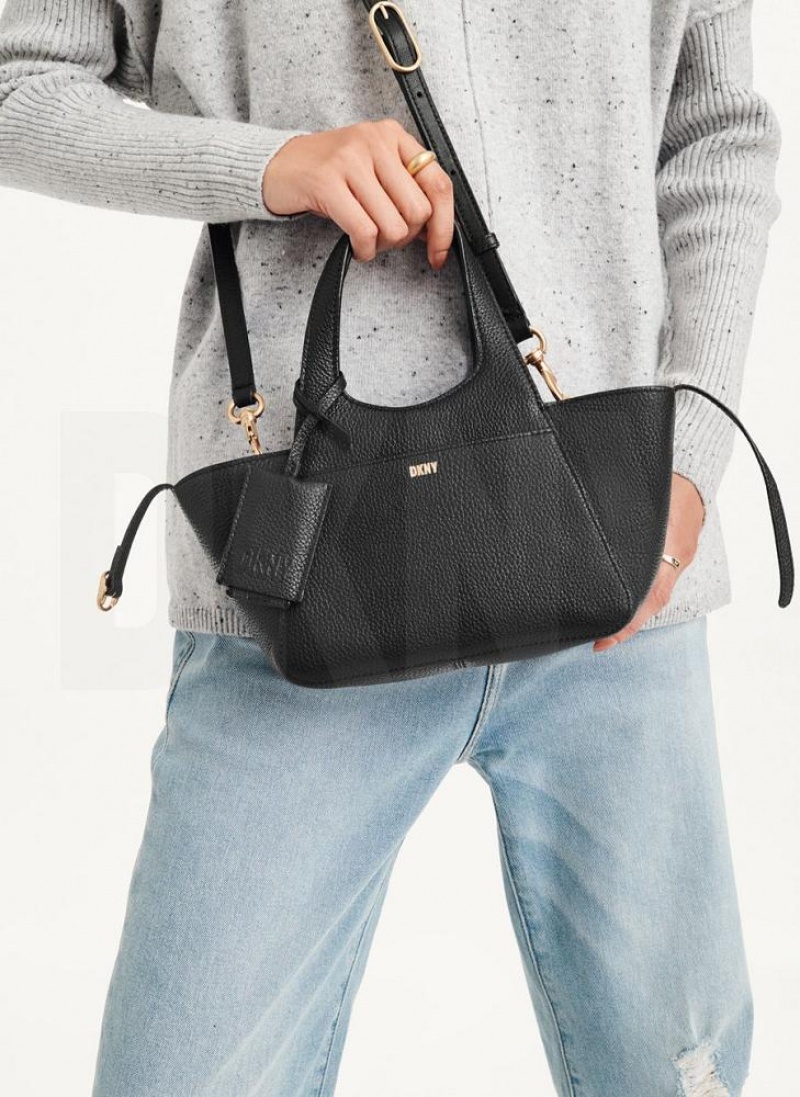 Black DKNY The Mini Effortless Tote Bags Crossbody Bags | USA-D1522