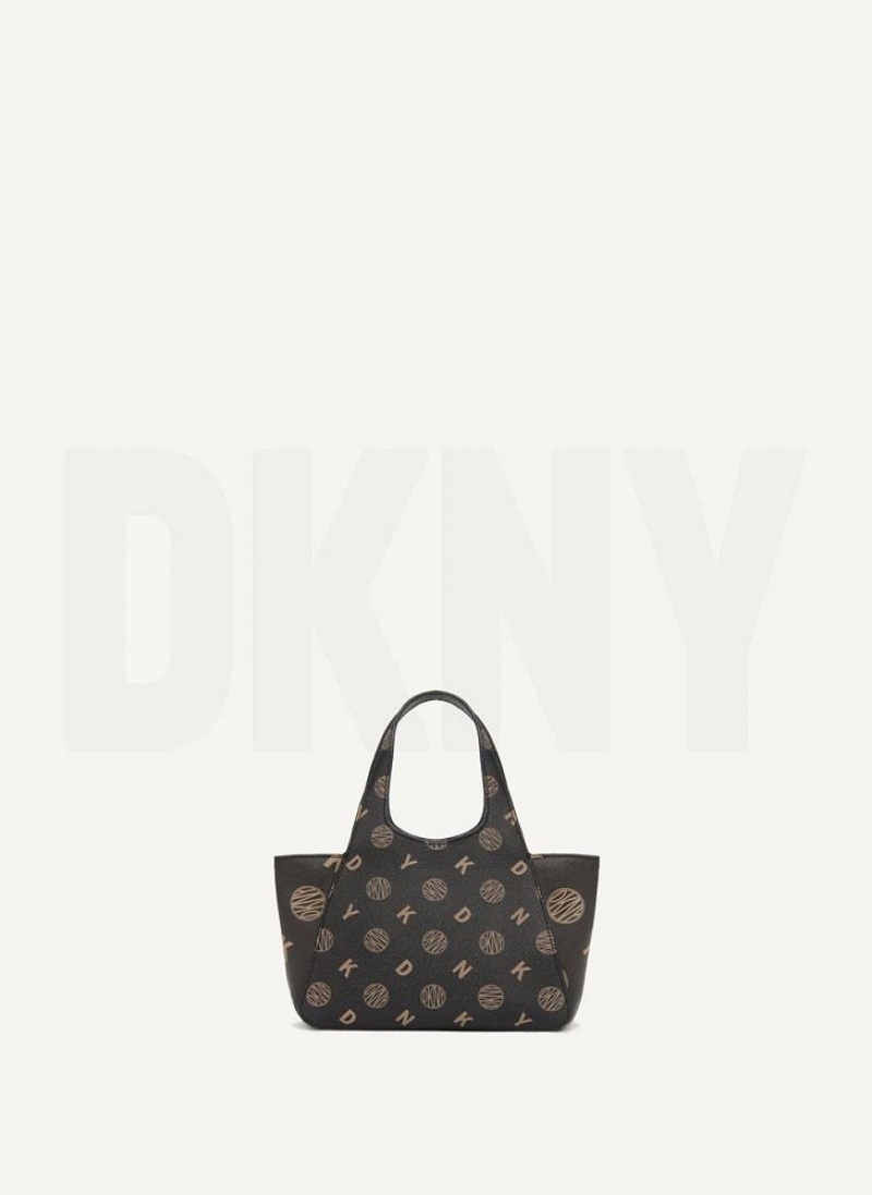 Black DKNY The Mini Logo Effortless Bags Tote Bags | USA-D0918