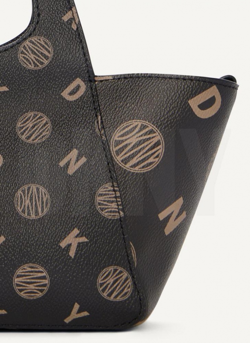 Black DKNY The Mini Logo Effortless Bags Tote Bags | USA-D0918
