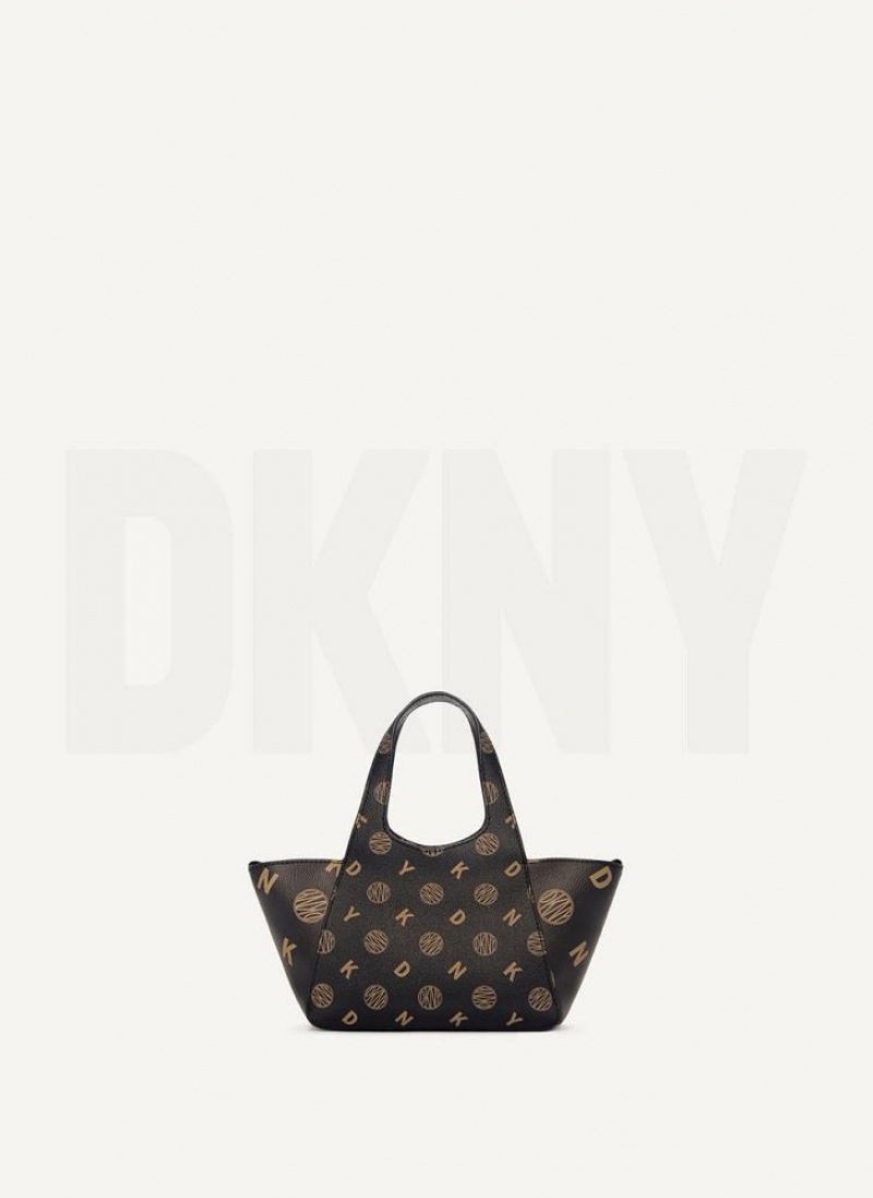 Black DKNY The Mini Logo Effortless Bags Tote Bags | USA-D0918