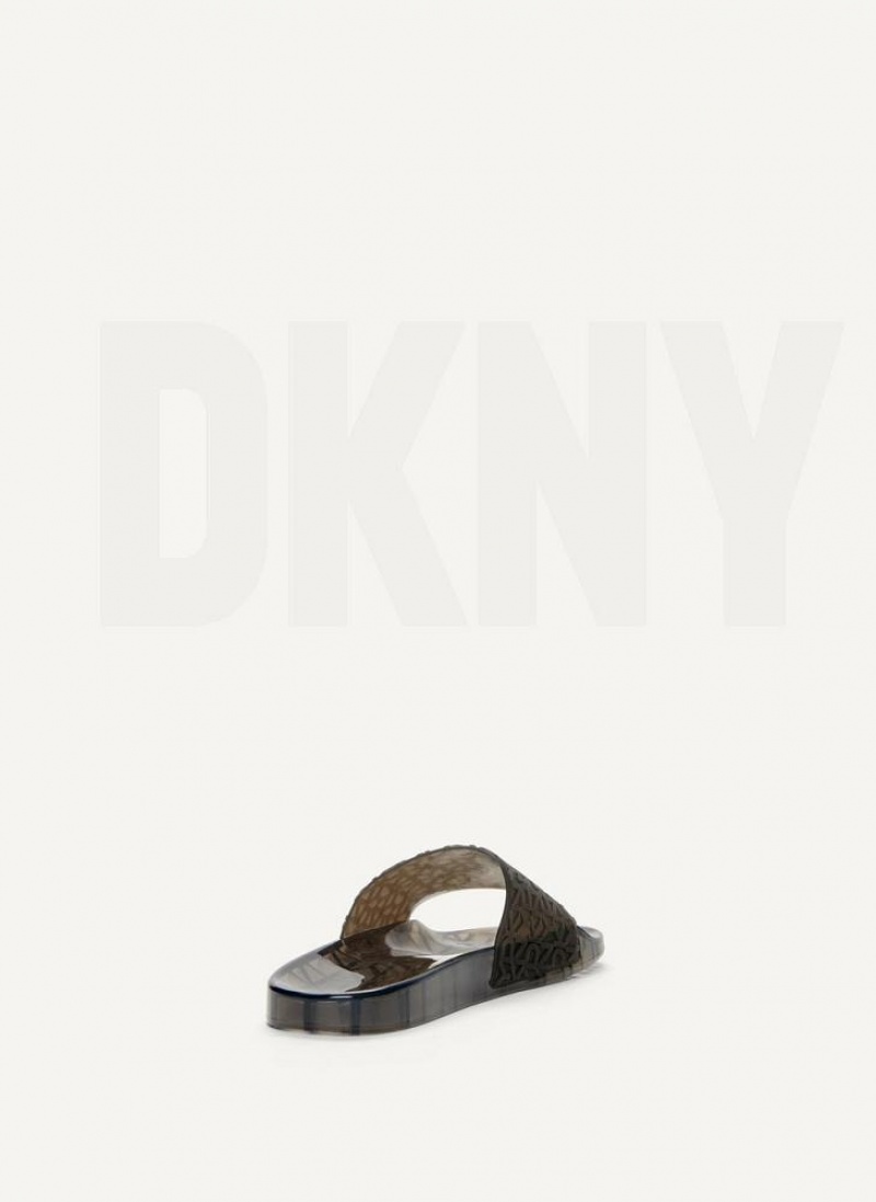 Black DKNY Tinzli Jelly Shoes Slides | USA-D1303