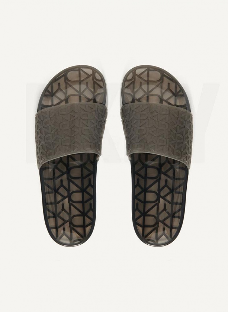 Black DKNY Tinzli Jelly Shoes Slides | USA-D1303