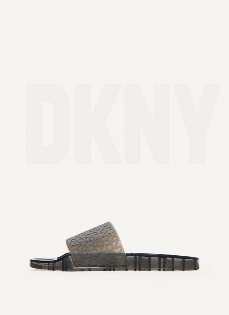 Black DKNY Tinzli Jelly Shoes Slides | USA-D1303