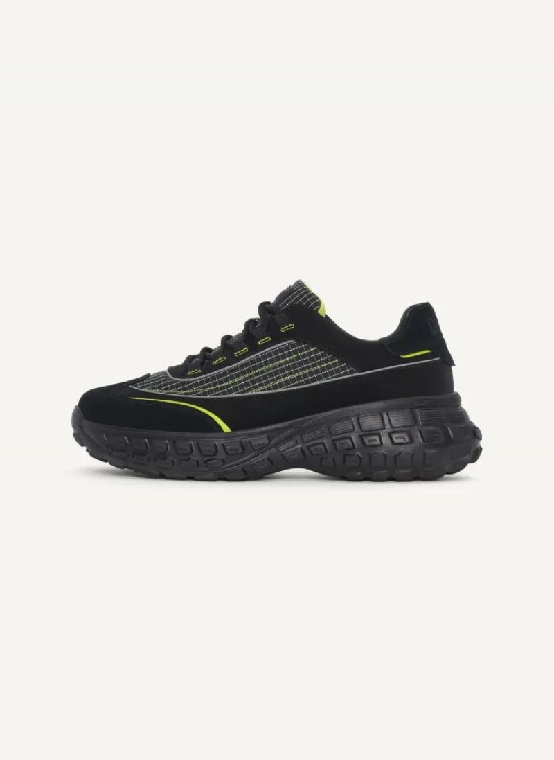 Black DKNY Trekking Men\'s Sneakers | USA-D1791