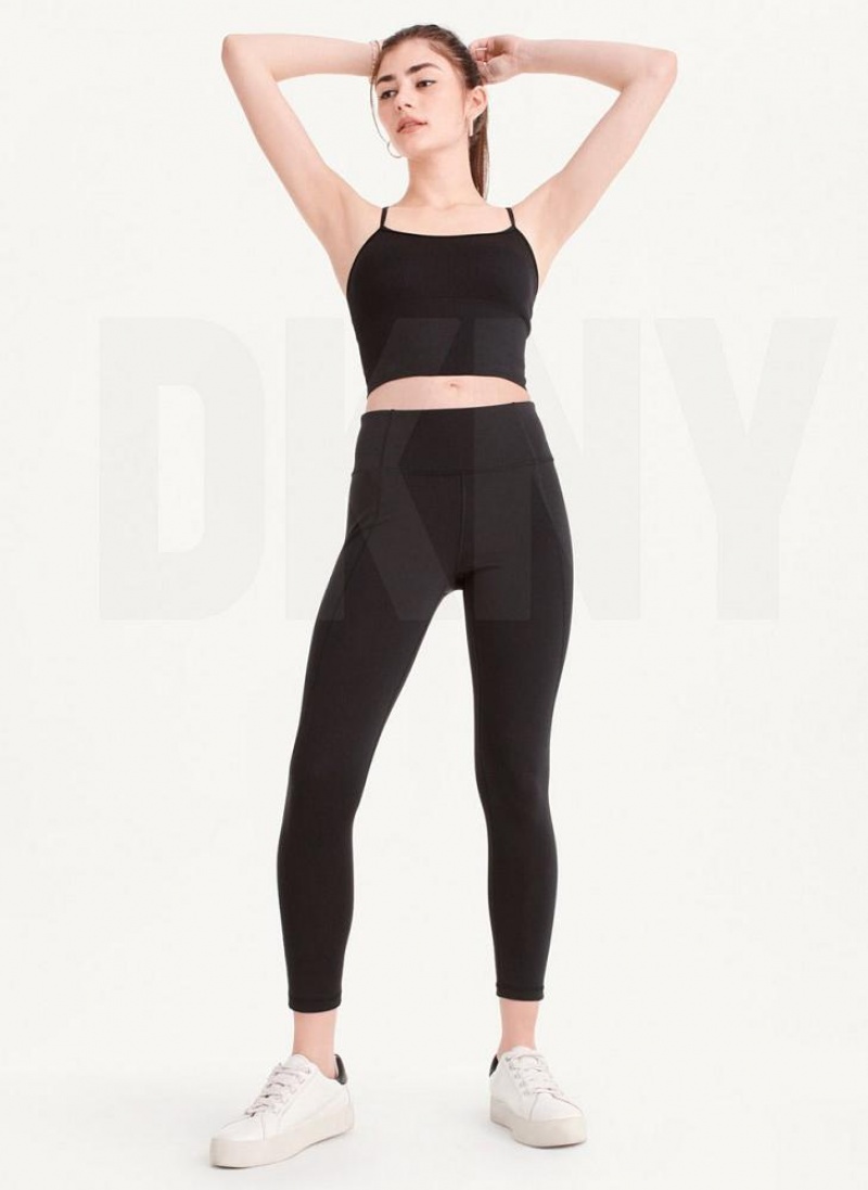 Black DKNY Ultra Compression High Waisted Tight Women's Leggings | USA-D1805